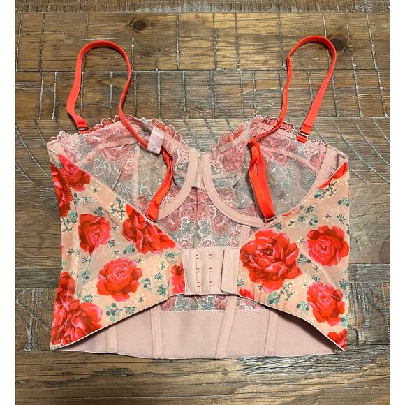 Victoria’s Secret Dream Angels Corset Floral Lace Bra Top NWT Size 32D - Picture 2 of 8